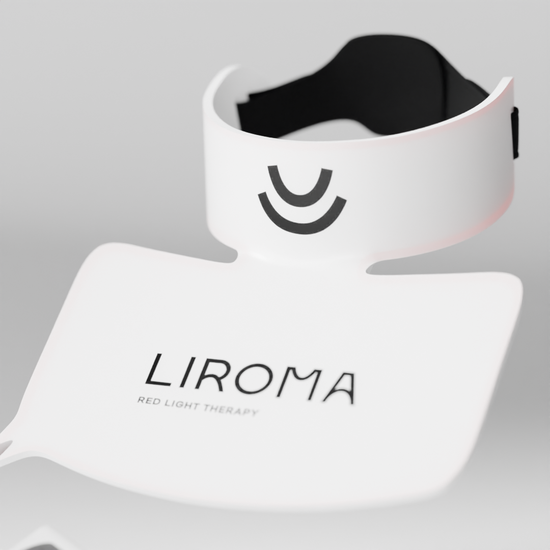 LIROMA® LED terapinė raudonos šviesos ir artimų infraraudonųjų spindulių veido, kaklo ir dekoltė zonos kaukė