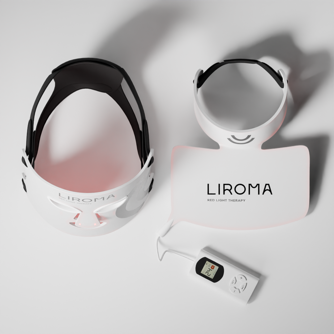LIROMA® LED terapinė raudonos šviesos ir artimų infraraudonųjų spindulių veido, kaklo ir dekoltė zonos kaukė