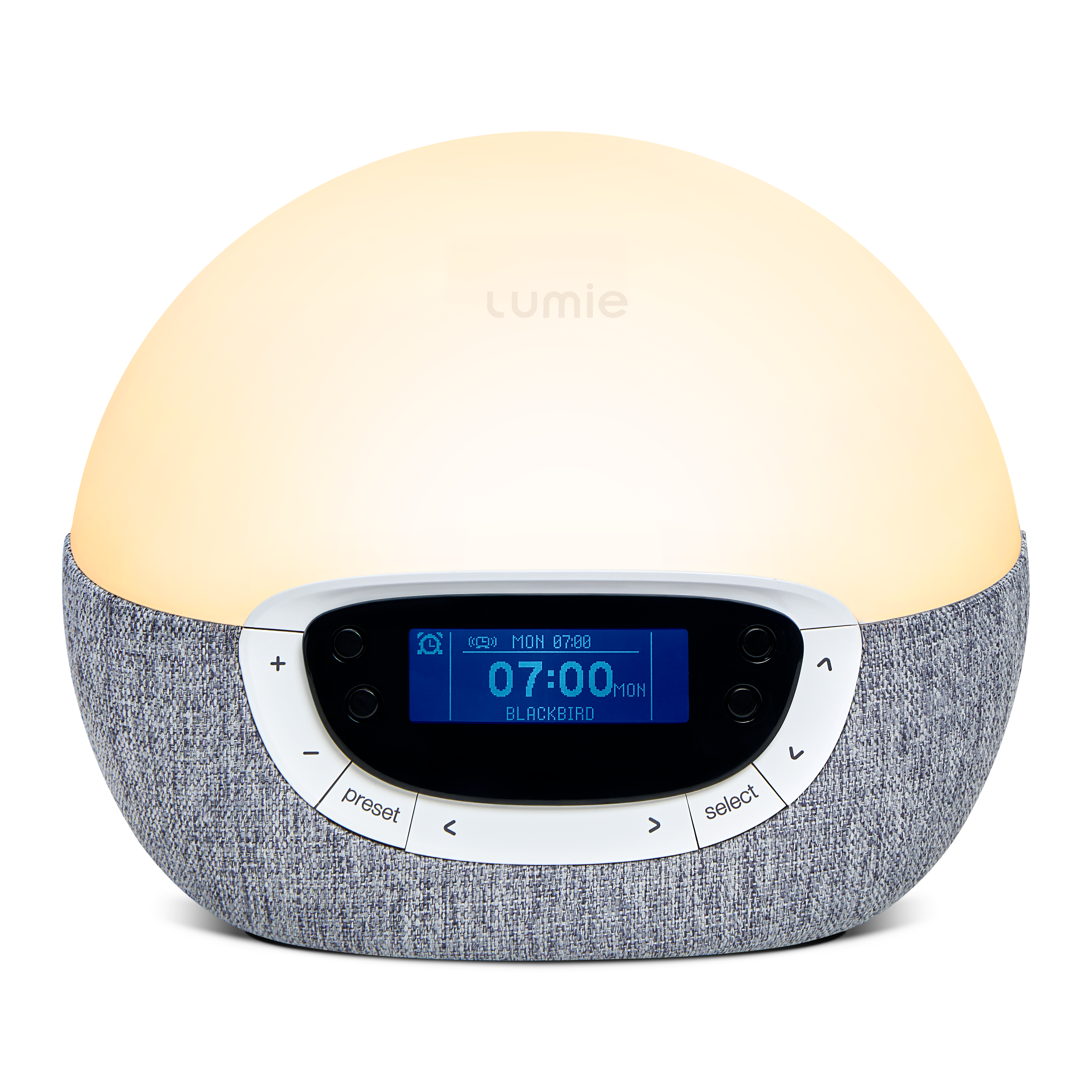 Bodyclock Shine 300 – šviesos žadintuvas su radiju, baltuoju triukšmu ir 15 garsų