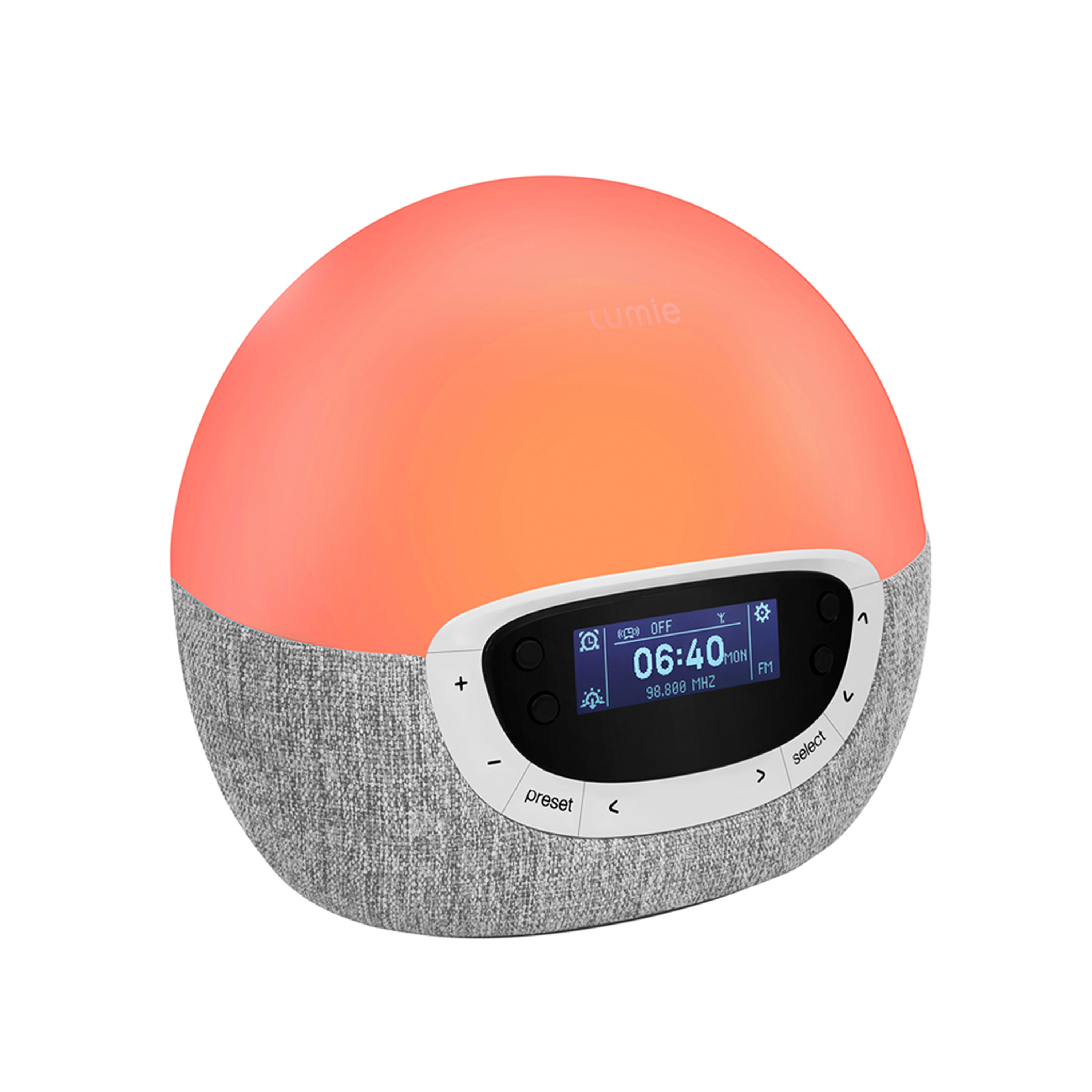 Bodyclock Shine 300 – šviesos žadintuvas su radiju, baltuoju triukšmu ir 15 garsų