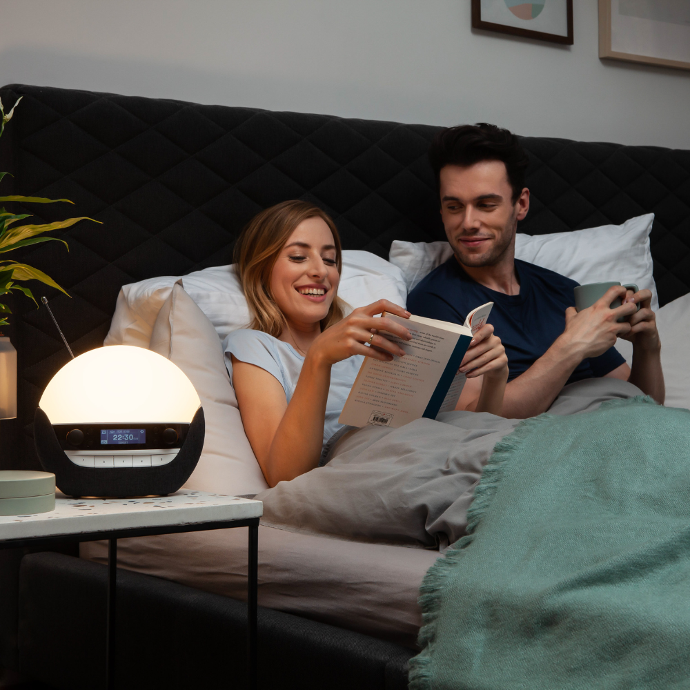 Bodyclock Luxe 750DAB – šviesos žadintuvas su baltuoju triukšmu, 20 garsų, "Bluetooth" jungtimi